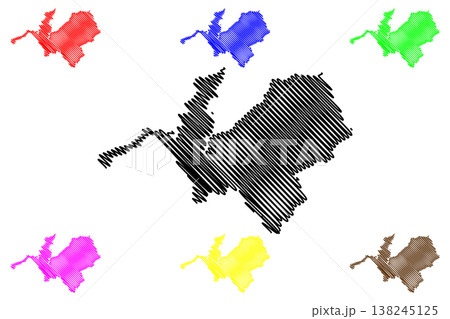 Irupi municipality (Espirito Santo state, Municipalities of Brazil, Federative Republic of Brazil) map vector illustration, scribble sketch Irupi map 138245125
