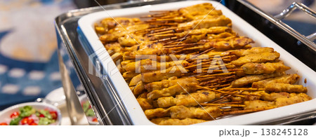 Barbecue pork Toast grill or Toast pork with Thai garnish nutrition preparation for cooking. Barbecue pork Toast grill or Toast pork with Thai garnish nutrition preparation for cooking. 138245128