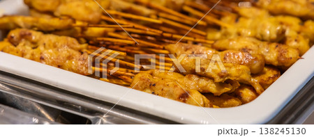 Barbecue pork Toast grill or Toast pork with Thai garnish nutrition preparation for cooking. Barbecue pork Toast grill or Toast pork with Thai garnish nutrition preparation for cooking. 138245130