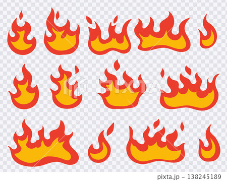 Fire Flat Illustration Collection.Vector Illustration Fire Flat Illustration Collection.Vector Illustration 138245189