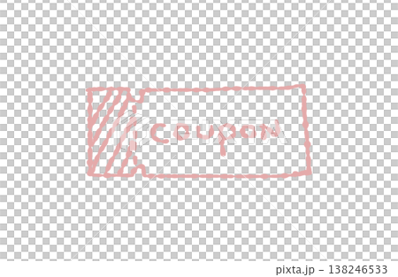 Handwritten-style coupon ticket illustration - pink Handwritten-style coupon ticket illustration - pink 138246533