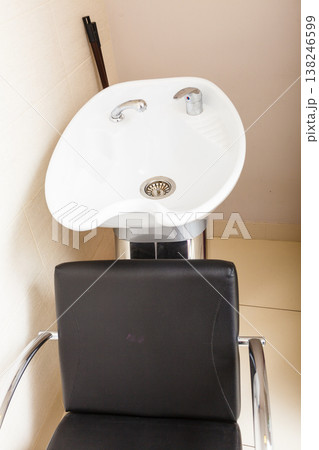 Chair with bowl in hairdresser salon Chair with bowl in hairdresser salon 138246599