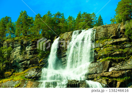Tvindefossen waterfall near Voss, Norway 138246616