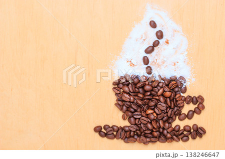 Coffee cup made from roasted beans 138246647