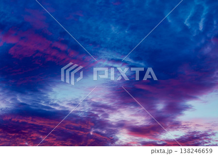 Colorful vibrant clouds on sky at sunset Colorful vibrant clouds on sky at sunset 138246659