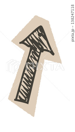 Arrow pointing upward rough marker strokes Arrow pointing upward rough marker strokes 138247118