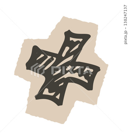 Plus Sign Hand Drawn Grunge 138247137