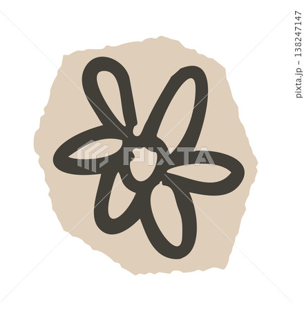 Flower Handdrawn Emblem Boho Line Flower Handdrawn Emblem Boho Line 138247147