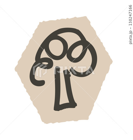 Tree sketch with looping crown and trunk Tree sketch with looping crown and trunk 138247166