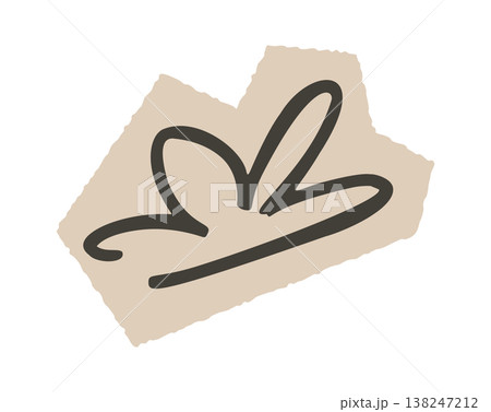 Handdrawn scribble loop rough paper scrap Handdrawn scribble loop rough paper scrap 138247212