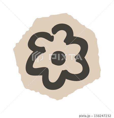 Flower Petroglyph Style Symbol Mark 138247232