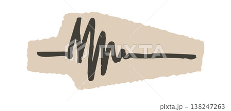 Heartbeat Line On Torn Paper 138247263