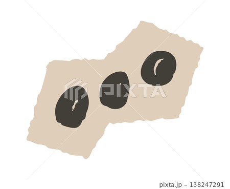 Coffee bean trio resting rough burlap Coffee bean trio resting rough burlap 138247291