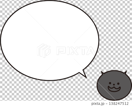 A simple black cat and speech bubble A simple black cat and speech bubble 138247512