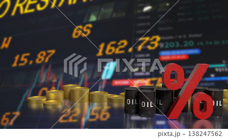 Oil Price Interest Rate Financial Market Energy Concept 3d render. 138247562