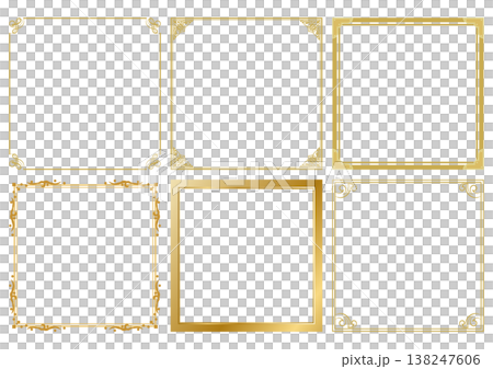 A luxurious gold decorative frame set. 138247606