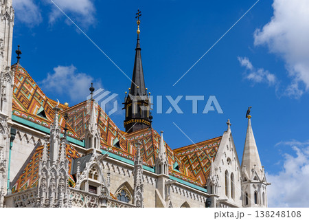 Rooftop of the Matthias church in Buda Castle in Budapest, Hungary 138248108