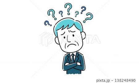 疑問や課題を抱えて考え込むビジネスパーソン 疑問や課題を抱えて考え込むビジネスパーソン 138248490