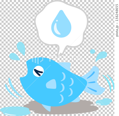 A fish character that has been washed out of the water A fish character that has been washed out of the water 138248655