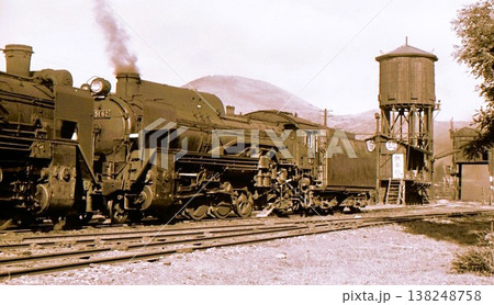 昭和45年　蒸気機関車D51　ナメクジ　留萌機関区　留萌本線　北海道　　記録写真 138248758