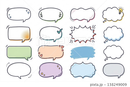 シンプルな手描きふきだしセット 138249009