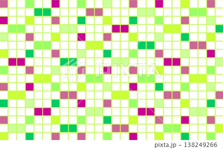 幾何学模様 四角形 白背景 グリーン パープル 幾何学模様 四角形 白背景 グリーン パープル 138249266