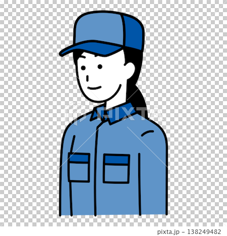 一位身穿背帶褲的女士正目視前方。 一位身穿背帶褲的女士正目視前方。 138249482