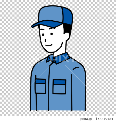 穿著背帶褲的男人目不斜視。 穿著背帶褲的男人目不斜視。 138249484