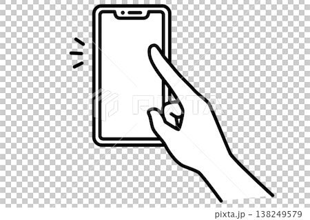 A simple monochrome icon that you tap with your finger on your smartphone. 138249579