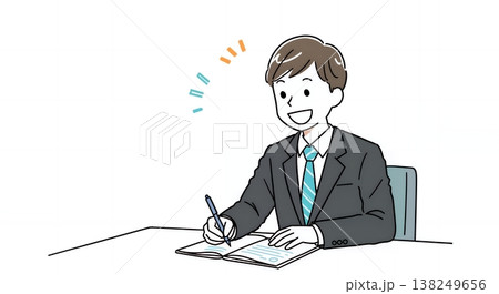 自己啓発のために熱心に勉強するビジネスマン 138249656