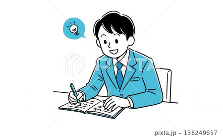 自己啓発のために熱心に勉強するビジネスマン 138249657