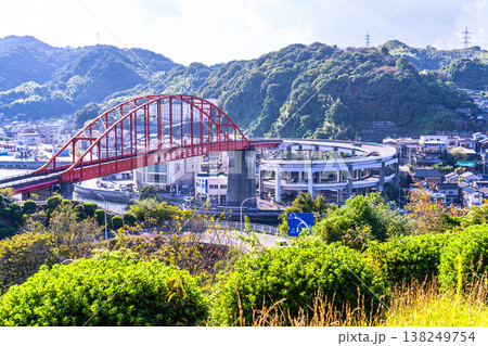 音戸の瀬戸公園から見た晩秋の音戸大橋と音戸の瀬戸1　広島県呉市 138249754