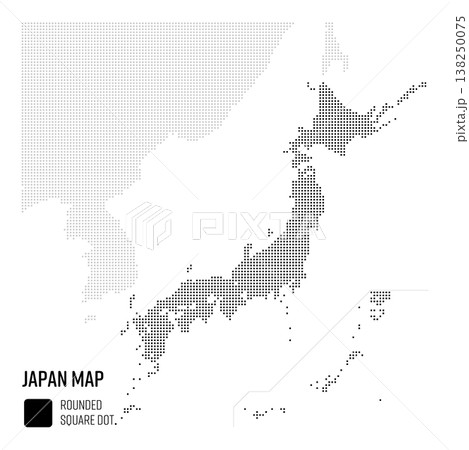 日本地図ドット粗め 都道府県別にグループ 138250075
