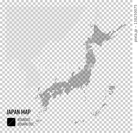 日本地図ドット粗め 都道府県別にグループ 138250075