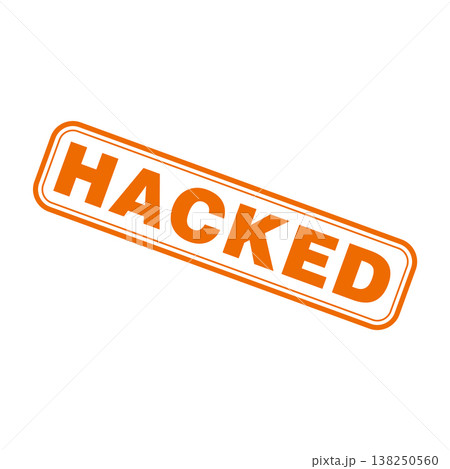 Hacked Letter Rubber Stamp Vector Design Template 138250560