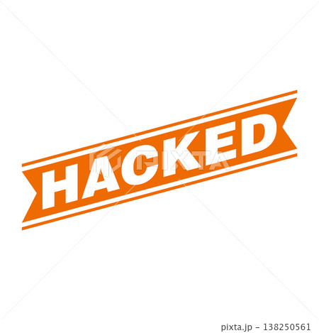 Hacked Letter Rubber Stamp Vector Design Template 138250561