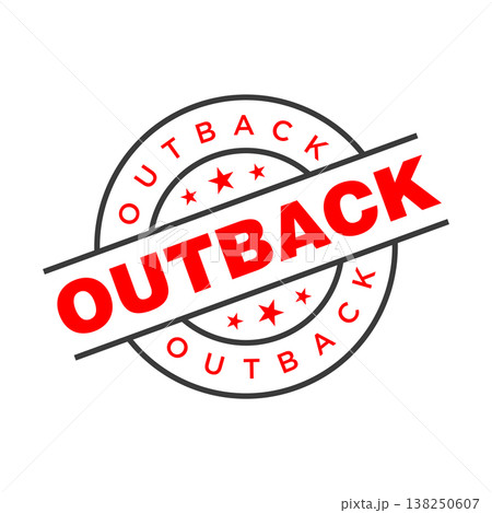 Outback Letter Rubber Stamp Vector Design Template 138250607