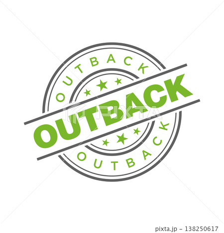 Outback Letter Rubber Stamp Vector Design Template 138250617