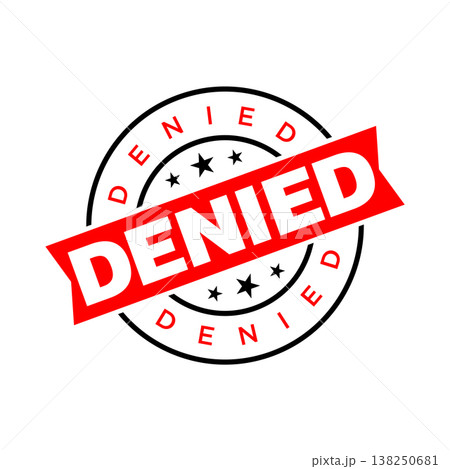 Denied Letter Rubber Stamp Vector Design Template Denied Letter Rubber Stamp Vector Design Template 138250681