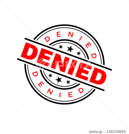 Denied Letter Rubber Stamp Vector Design Template Denied Letter Rubber Stamp Vector Design Template 138250684