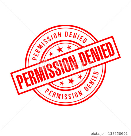 Permission Denied Letter Rubber Stamp Vector Design Template Permission Denied Letter Rubber Stamp Vector Design Template 138250691