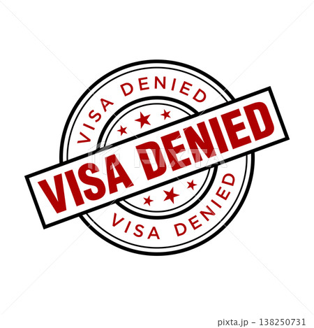 Visa Denied Letter Rubber Stamp Vector Design Template 138250731