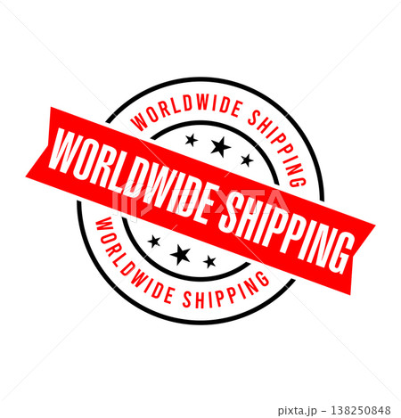 Worldwide Shipping Letter Rubber Stamp Vector Design Template 138250848