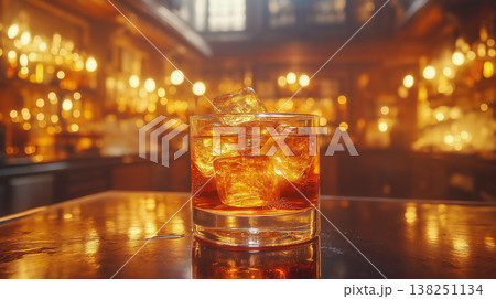 バーのカウンターとウィスキー 138251134