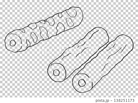 Line art illustration, simple illustration, chikuwa (fish cake) Line art illustration, simple illustration, chikuwa (fish cake) 138251173