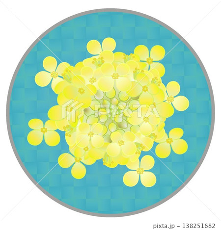 円形背景のついた菜の花イラスト 円形背景のついた菜の花イラスト 138251682