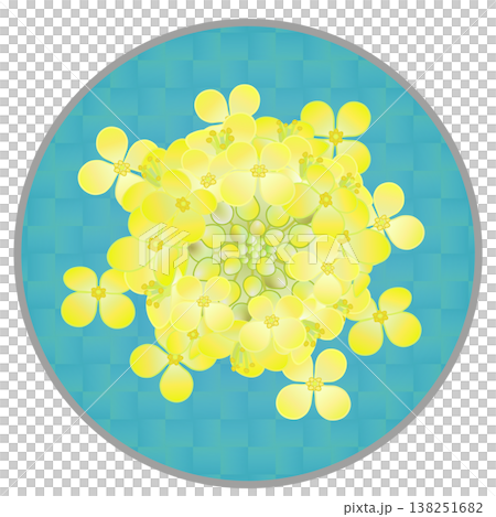 円形背景のついた菜の花イラスト 円形背景のついた菜の花イラスト 138251682