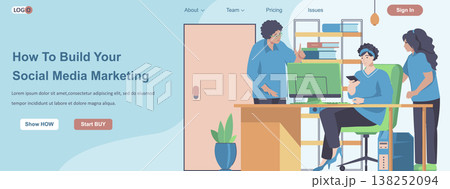 How To Build Your Social Media Marketing web banner concept 138252094