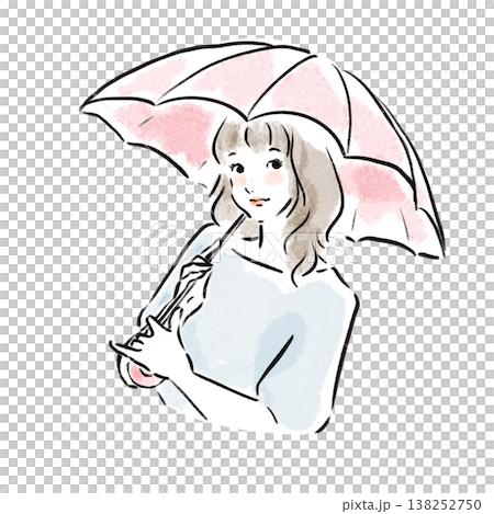 Natural-looking Japanese woman beauty illustration (watercolor style, advertising material) Natural-looking Japanese woman beauty illustration (watercolor style, advertising material) 138252750