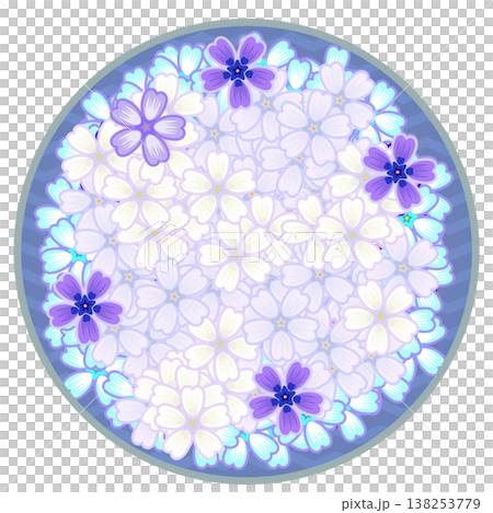 圓形背景下的苔蘚福祿考插圖 138253779
